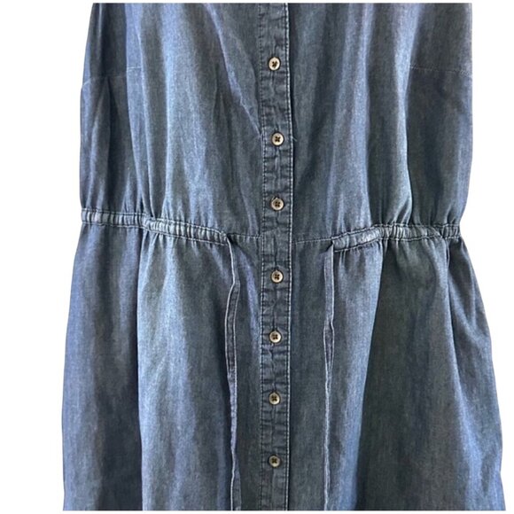 Faded Glory Womens Sleeveless Denim Dress 2X Dark Wash 100% Cotton - Picture 10 of 12